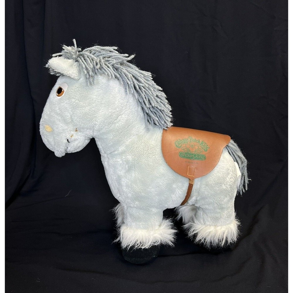 VTG Cabbage Patch Kids CPK 17” Show Pony Plush Gray Horse 1984 Coleco - Picture 7 of 11